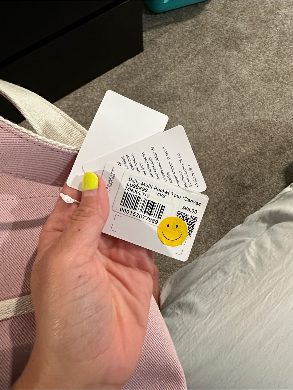 lululemon athletica Light Pink Canvas Tote - Picture 4 of 4